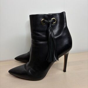 Via Spiga Black Leather Heeled Boots